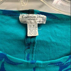 Vintage Christian Dior 3/4 Sleeve Shirt Top Long Short Sleeve